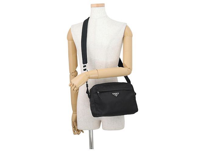 Borsa a tracolla Prada in nylon nero - vista 4