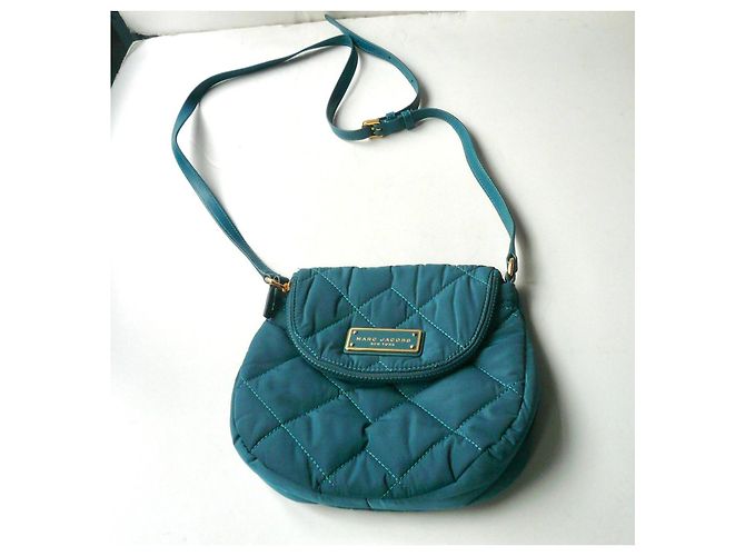 Marc Jacobs Quilted Nylon Mini Messenger Bag - Blu Anatra - vista 4