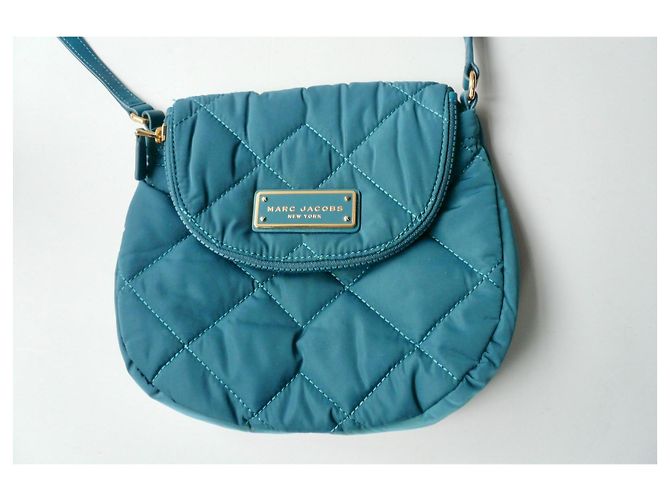 Marc Jacobs Quilted Nylon Mini Messenger Bag - Blu Anatra - vista 5
