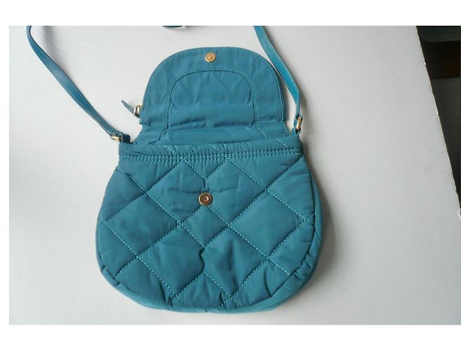 Marc Jacobs Quilted Nylon Mini Messenger Bag - Blu Anatra - vista 7