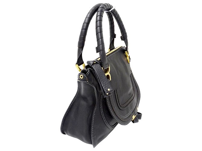 Borsa a mano Chloé Marcie in pelle nera - vista 4
