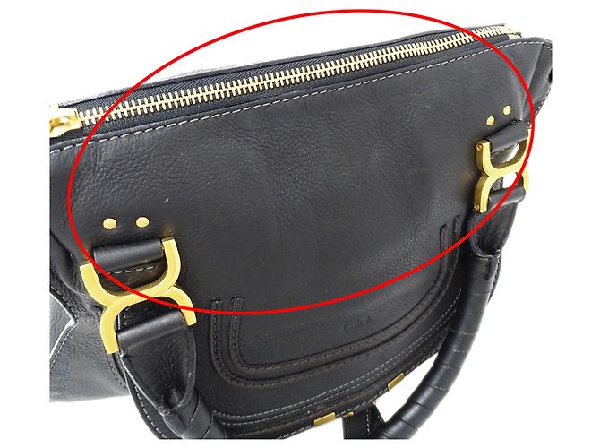 Borsa a mano Chloé Marcie in pelle nera - vista 9