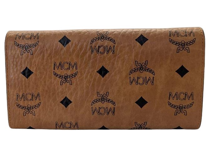 Portafoglio a spalla con catena in pelle marrone MCM - vista 2