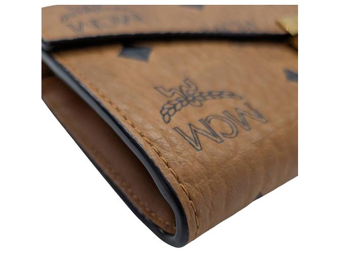 Portafoglio a spalla con catena in pelle marrone MCM - vista 4