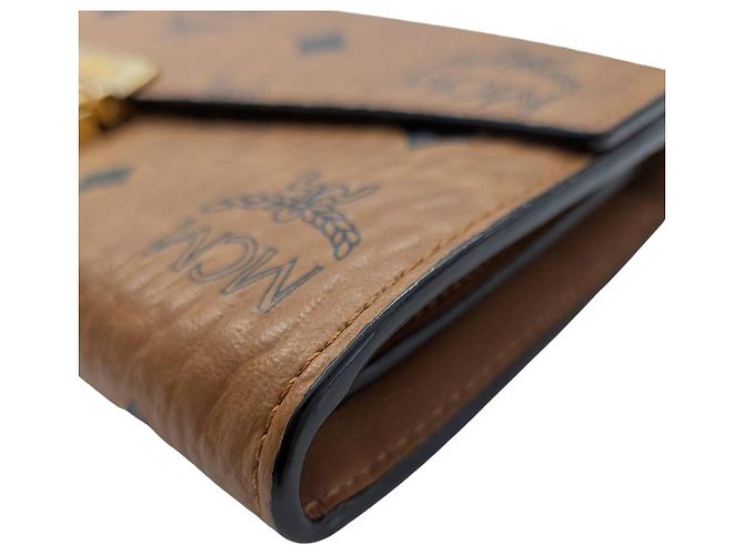 Portafoglio a spalla con catena in pelle marrone MCM - vista 5