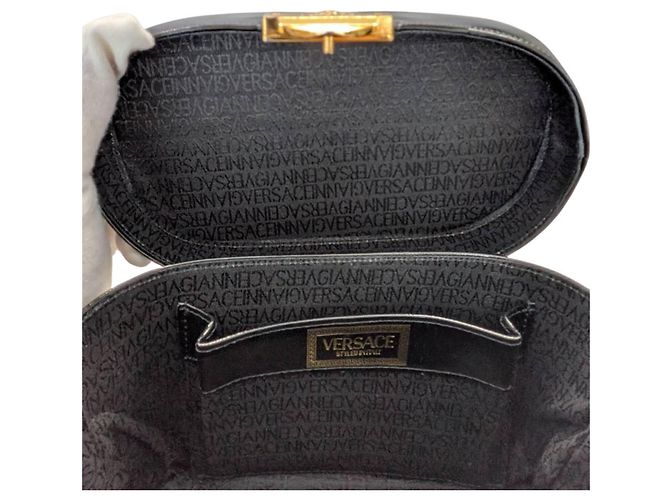Borsa a mano Versace in pelle nera - vista 10