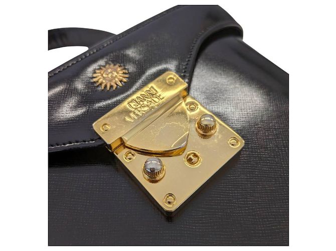 Borsa a mano Versace in pelle nera - vista 6