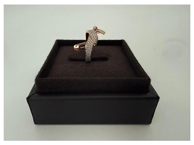 Anello Hermès Kelly Gavroche in oro rosa e diamanti - vista 7