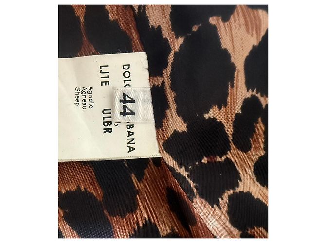 Dolce & Gabbana braune Lederjacke mit Leopardenfutter - Ansicht 5