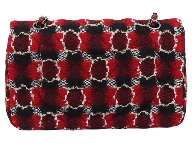 Chanel Classic Timeless Double Flap Quilted Tweed Medium - vista 2