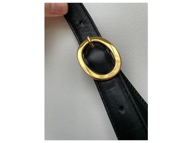 Borsa a secchiello Christian Dior pelle nera fodera Cannage rossa - vista 11