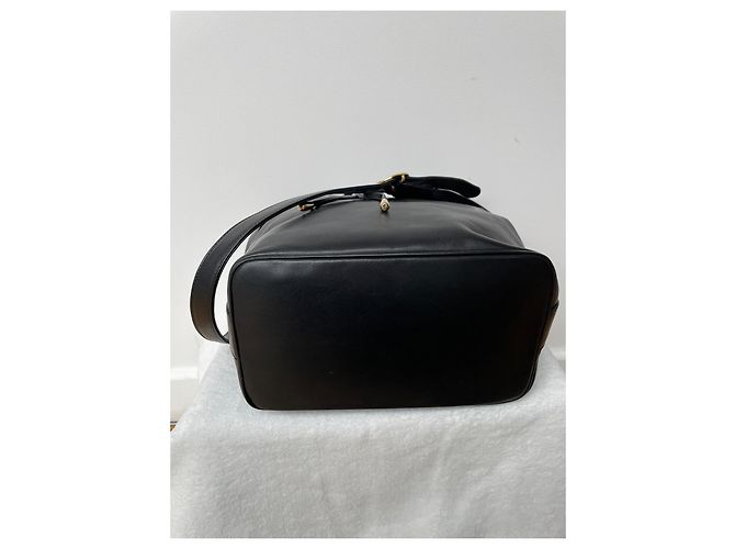 Borsa a secchiello Christian Dior pelle nera fodera Cannage rossa - vista 12
