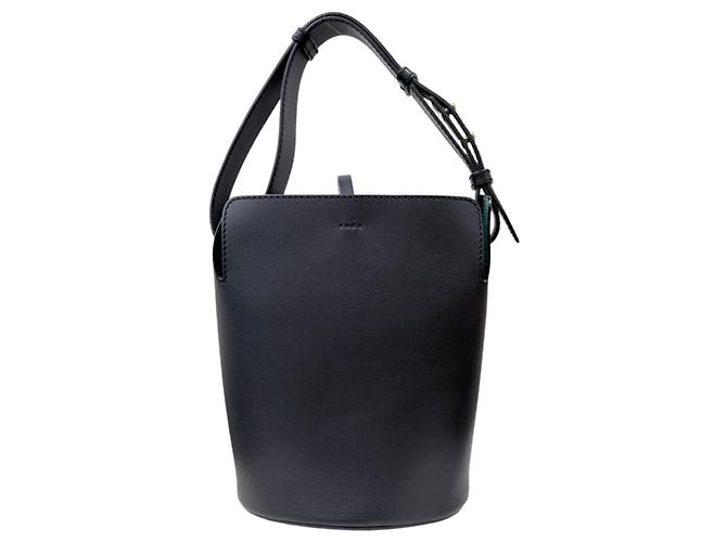Borsa a secchiello in pelle nera e verde Burberry - vista 2