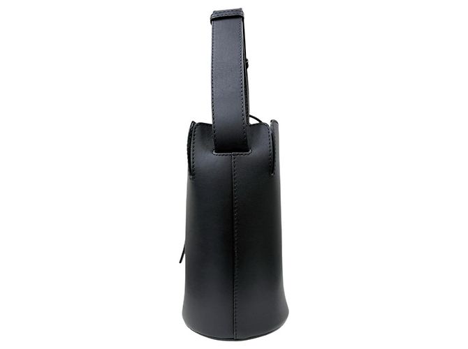 Borsa a secchiello in pelle nera e verde Burberry - vista 4