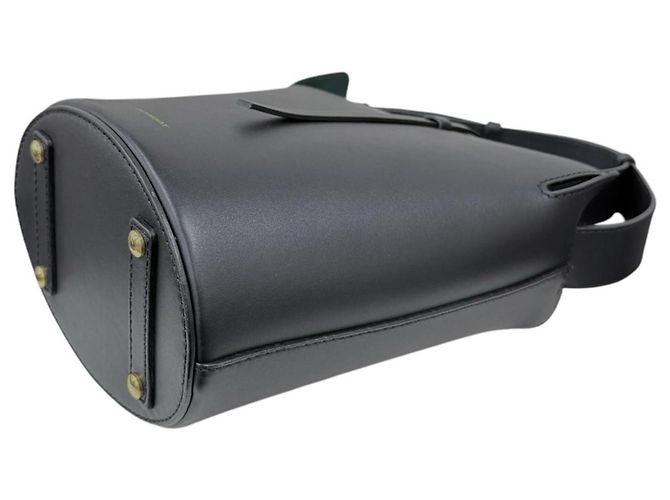 Borsa a secchiello in pelle nera e verde Burberry - vista 5