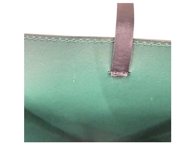 Borsa a secchiello in pelle nera e verde Burberry - vista 8