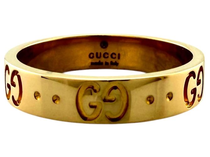 Anello Gucci Icon Band in oro giallo 18K - vista 2