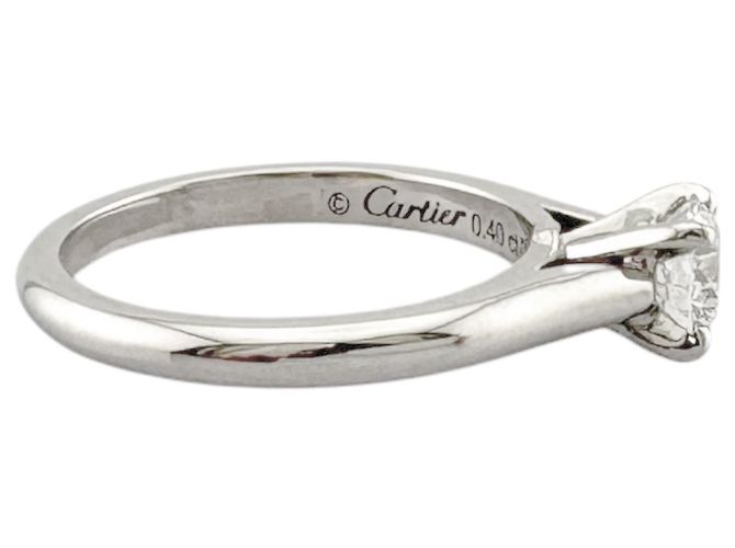 Cartier Solitärring aus Platin und Diamant - Ansicht 5
