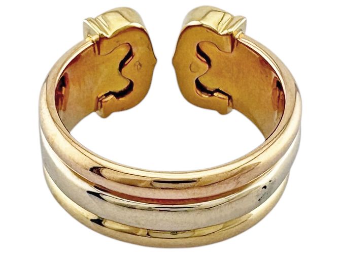 Anello Cartier 2C in oro giallo bianco e rosa - vista 4