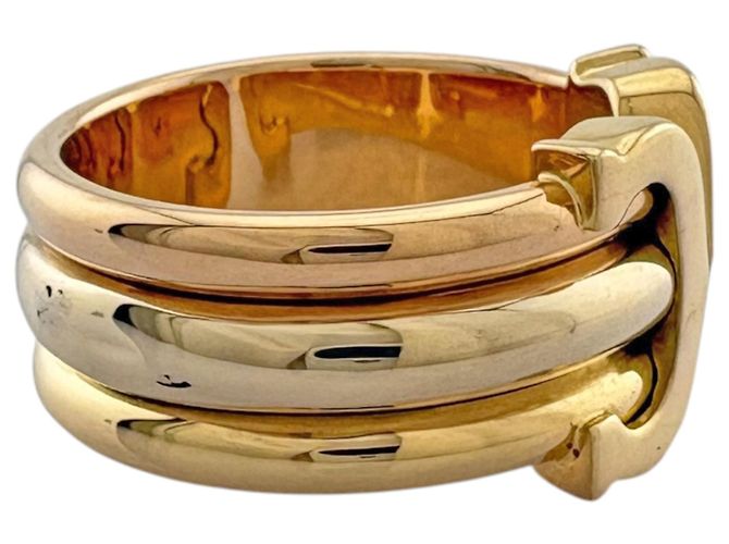 Anello Cartier 2C in oro giallo bianco e rosa - vista 5
