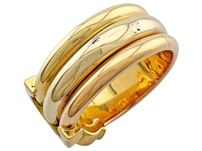 Anello Cartier 2C in oro giallo bianco e rosa - vista 8