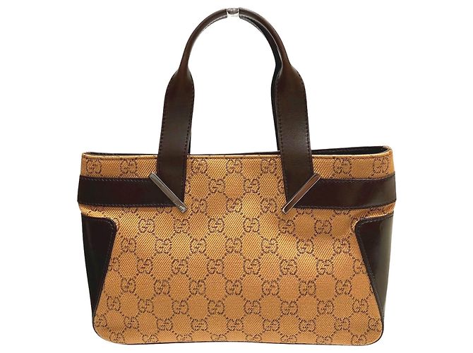 Borsa Gucci in pelle e canvas GG - vista 2