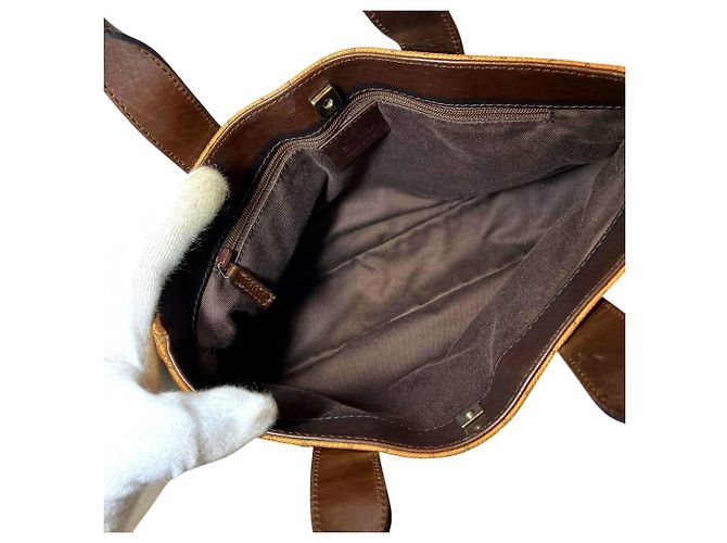 Borsa Gucci in pelle e canvas GG - vista 6