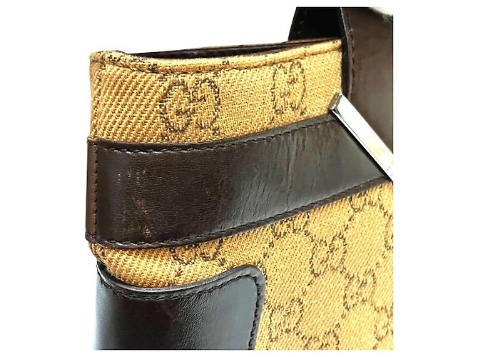 Borsa Gucci in pelle e canvas GG - vista 8