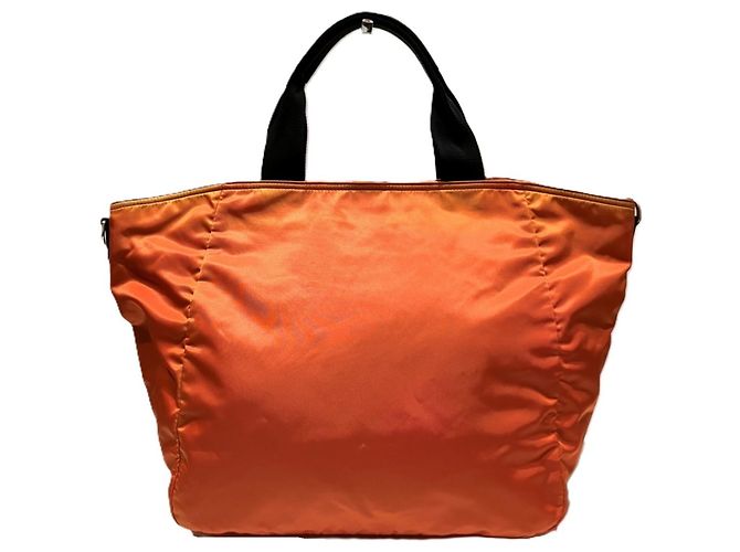 Borsa a mano Prada in nylon arancione - vista 2