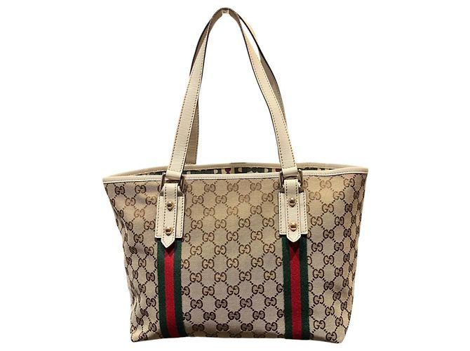Borsa Tote Gucci - Sherry Canvas Leather - vista 2