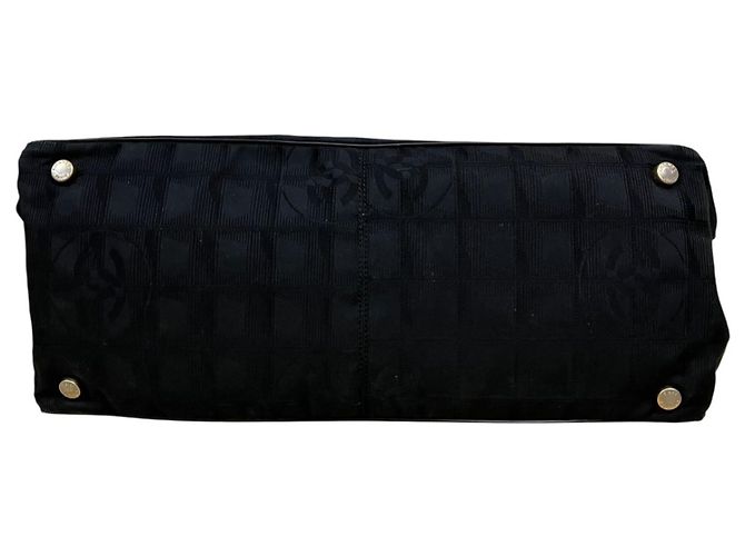 Borsa Tote Chanel MM in tela e pelle nera - vista 3
