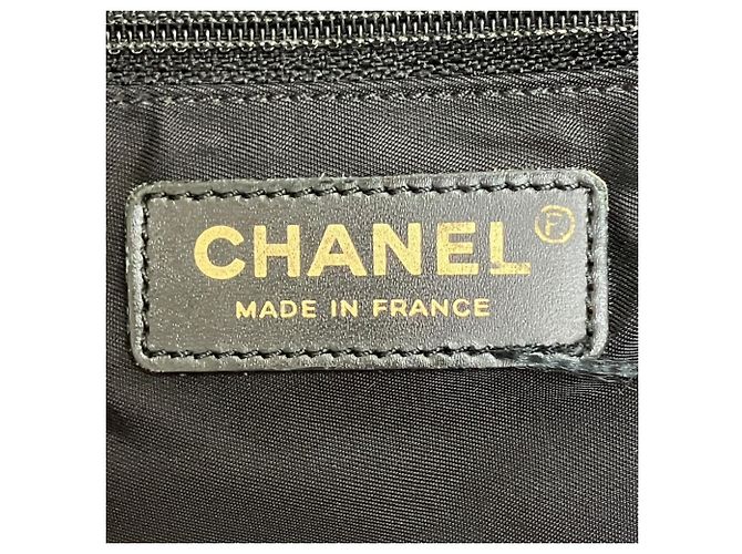 Borsa Tote Chanel MM in tela e pelle nera - vista 4