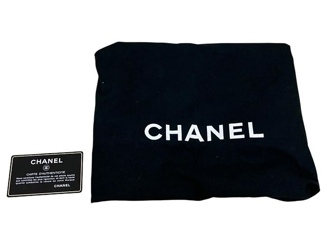 Borsa Tote Chanel MM in tela e pelle nera - vista 5