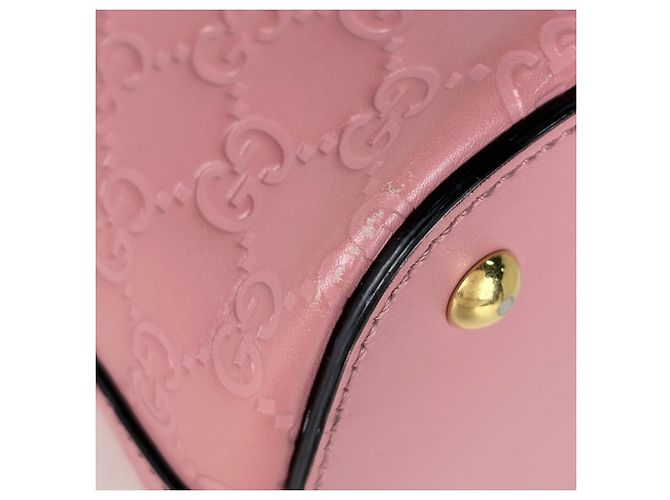 Borsa a tracolla Gucci in pelle GG rosa - vista 3