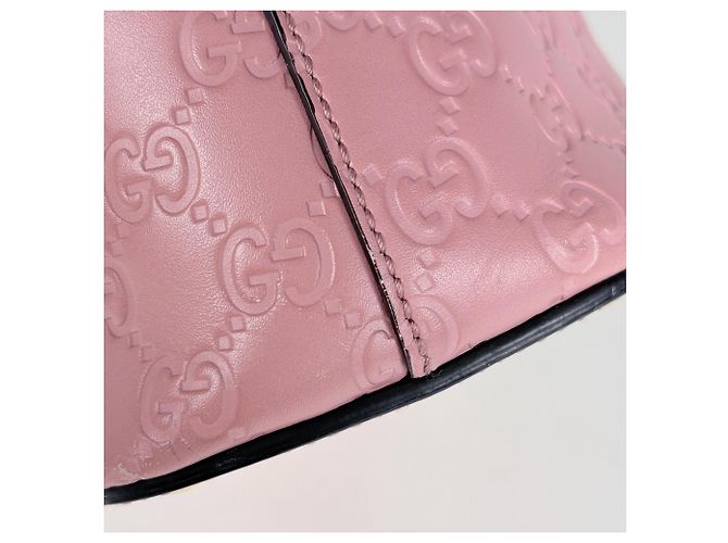 Borsa a tracolla Gucci in pelle GG rosa - vista 4