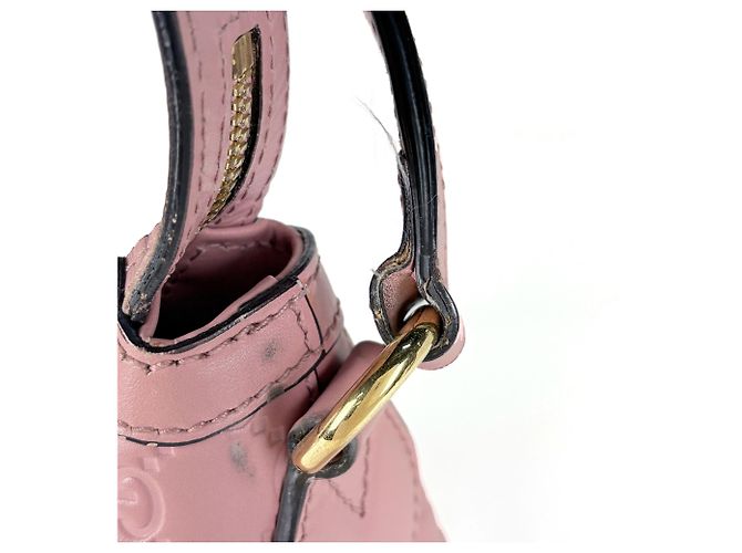 Borsa a tracolla Gucci in pelle GG rosa - vista 5