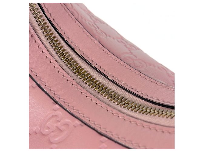 Borsa a tracolla Gucci in pelle GG rosa - vista 7