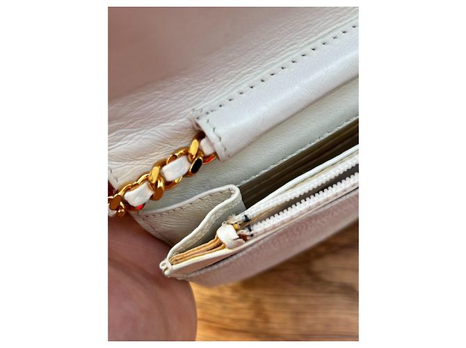 Chanel Wallet On Chain (WOC) Pelle Caviar Bianca - vista 10