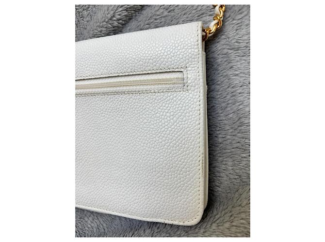 Chanel Wallet On Chain (WOC) Pelle Caviar Bianca - vista 13