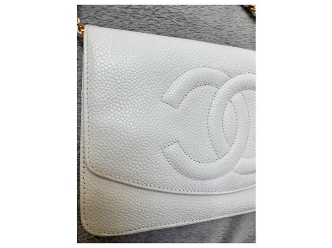 Chanel Wallet On Chain (WOC) Pelle Caviar Bianca - vista 15