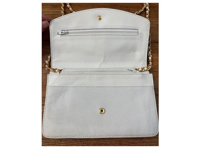 Chanel Wallet On Chain (WOC) Pelle Caviar Bianca - vista 4