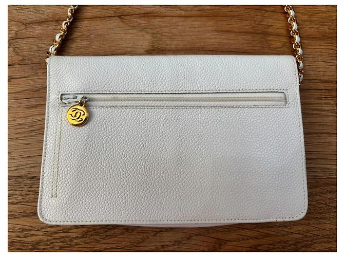 Chanel Wallet On Chain (WOC) Pelle Caviar Bianca - vista 5