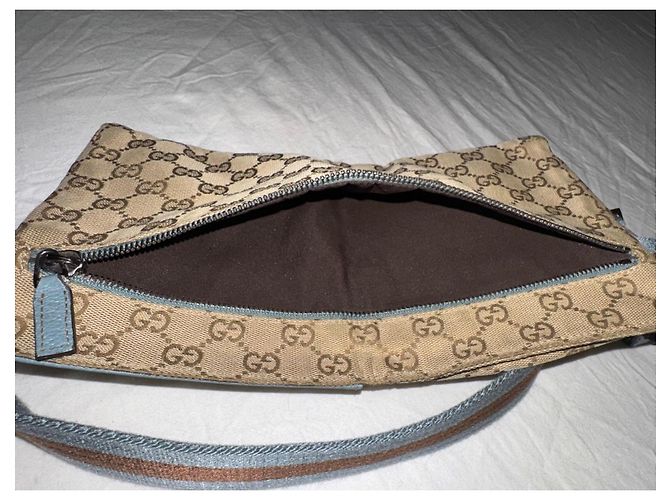 Borsello a vita Gucci GG Supreme Beige e Blu - vista 9