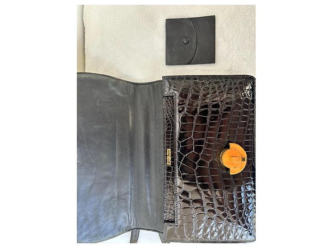 Hermès Borsa Demi-Lune Coccodrillo Nero - vista 11