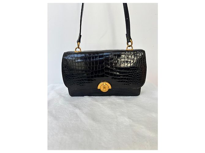 Hermès Borsa Demi-Lune Coccodrillo Nero - vista 2