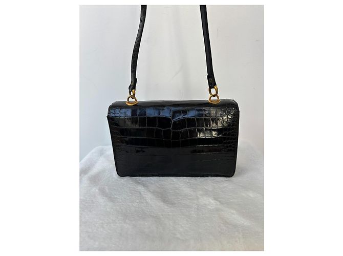 Hermès Borsa Demi-Lune Coccodrillo Nero - vista 3