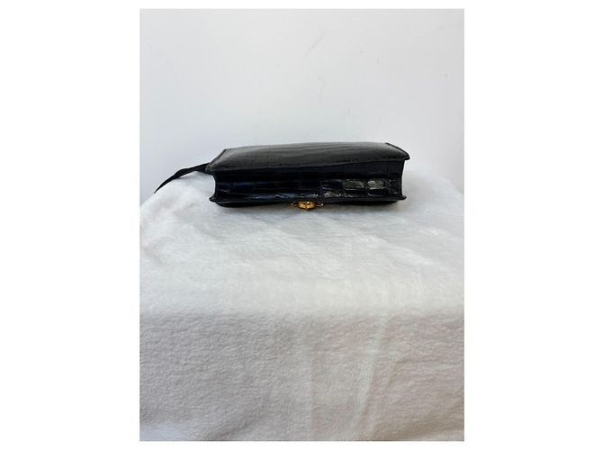 Hermès Borsa Demi-Lune Coccodrillo Nero - vista 4