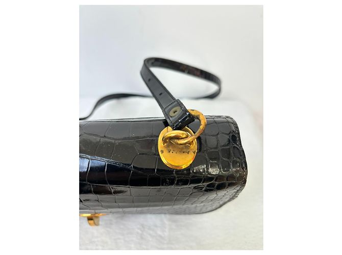 Hermès Borsa Demi-Lune Coccodrillo Nero - vista 6