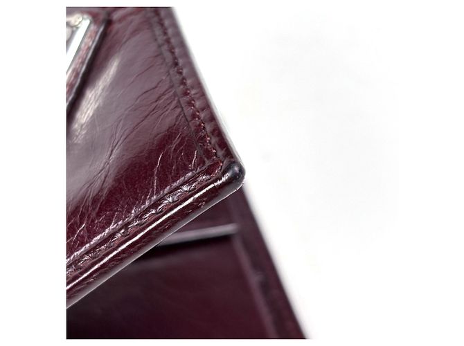 Prada Men's Bi-fold Leather Wallet in Bordeaux - view 3