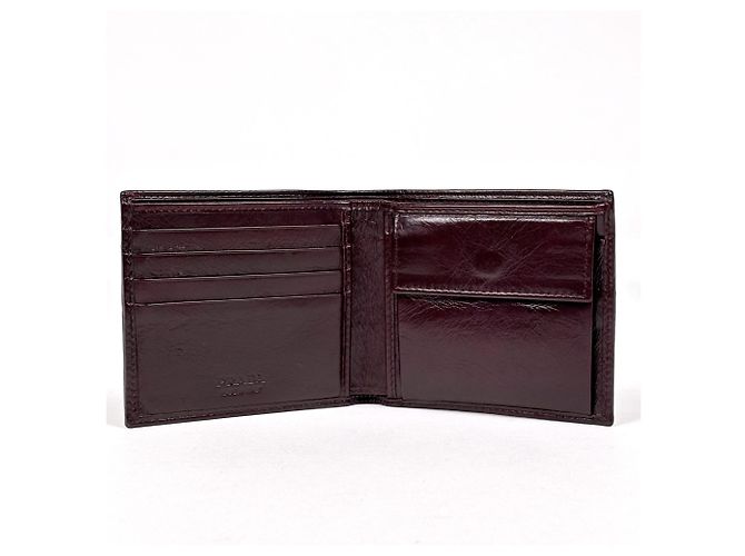 Prada Men's Bi-fold Leather Wallet in Bordeaux - view 7